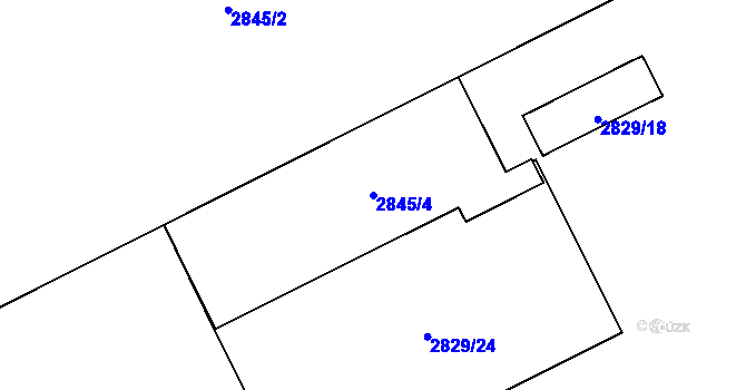 Parcela st. 2845/4 v KÚ Sviadnov, Katastrální mapa