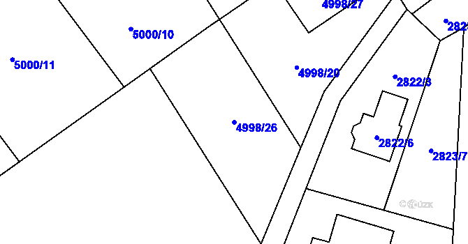 Parcela st. 4998/26 v KÚ Sviadnov, Katastrální mapa