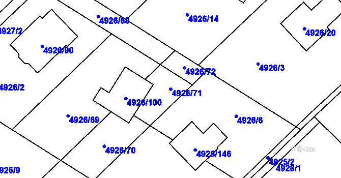 Parcela st. 4926/71 v KÚ Sviadnov, Katastrální mapa