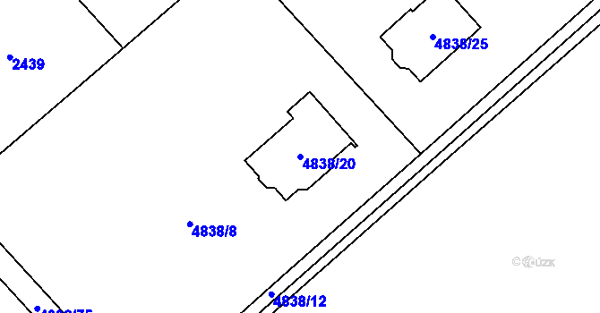 Parcela st. 4838/20 v KÚ Sviadnov, Katastrální mapa