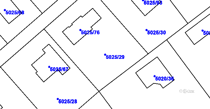 Parcela st. 5025/29 v KÚ Sviadnov, Katastrální mapa