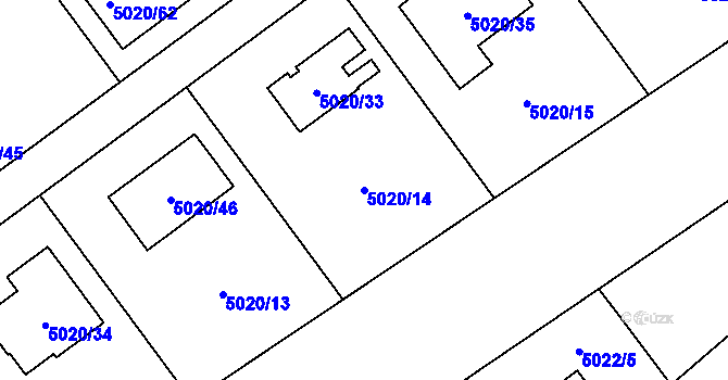 Parcela st. 5020/14 v KÚ Sviadnov, Katastrální mapa