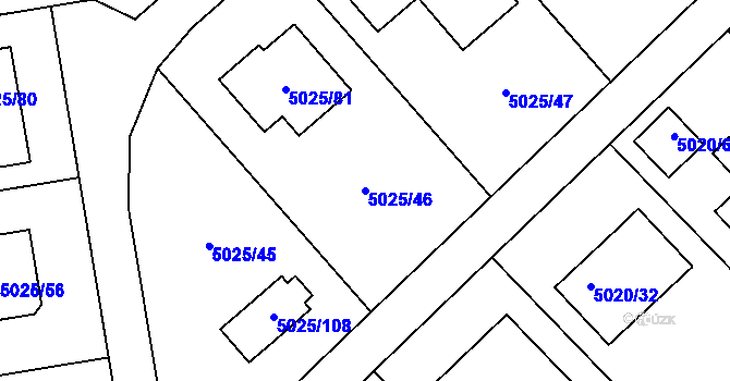Parcela st. 5025/46 v KÚ Sviadnov, Katastrální mapa