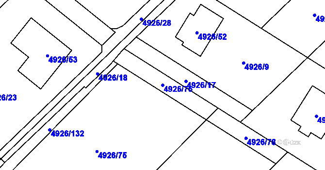 Parcela st. 4926/76 v KÚ Sviadnov, Katastrální mapa