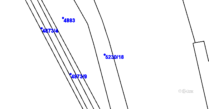 Parcela st. 5230/18 v KÚ Sviadnov, Katastrální mapa