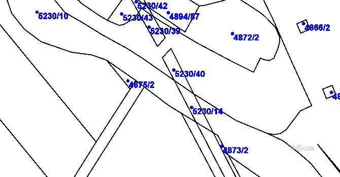 Parcela st. 5230/13 v KÚ Sviadnov, Katastrální mapa