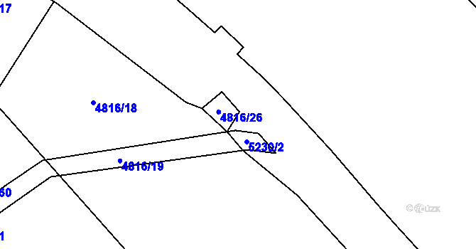 Parcela st. 5230/33 v KÚ Sviadnov, Katastrální mapa