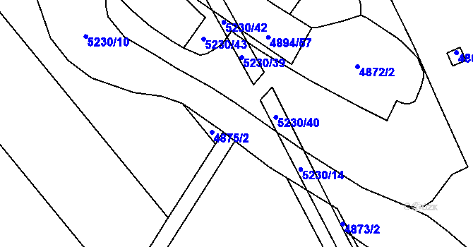 Parcela st. 5230/11 v KÚ Sviadnov, Katastrální mapa
