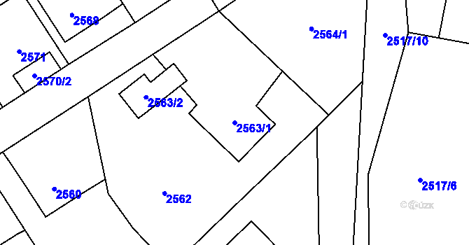 Parcela st. 2563/1 v KÚ Sviadnov, Katastrální mapa