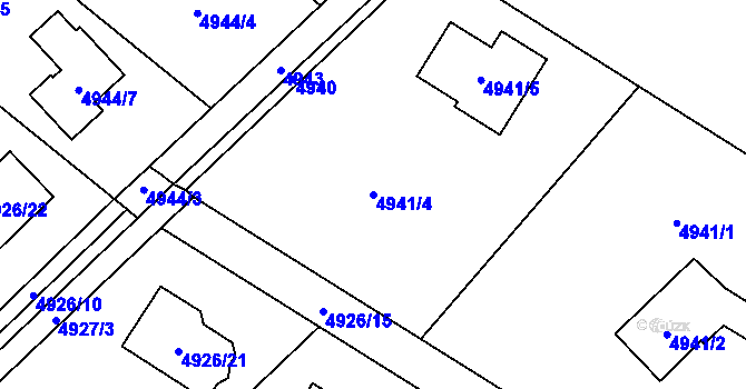 Parcela st. 4941/4 v KÚ Sviadnov, Katastrální mapa
