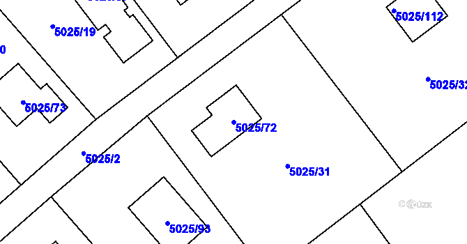 Parcela st. 5025/72 v KÚ Sviadnov, Katastrální mapa