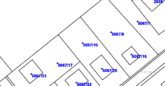 Parcela st. 5067/10 v KÚ Sviadnov, Katastrální mapa