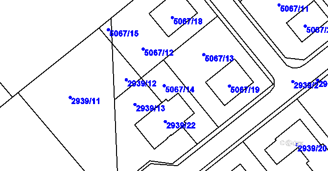 Parcela st. 5067/14 v KÚ Sviadnov, Katastrální mapa