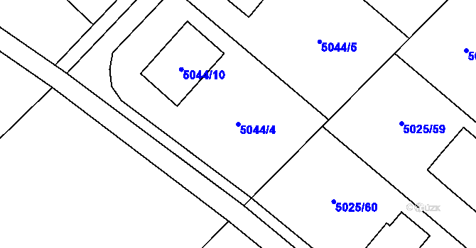 Parcela st. 5044/4 v KÚ Sviadnov, Katastrální mapa