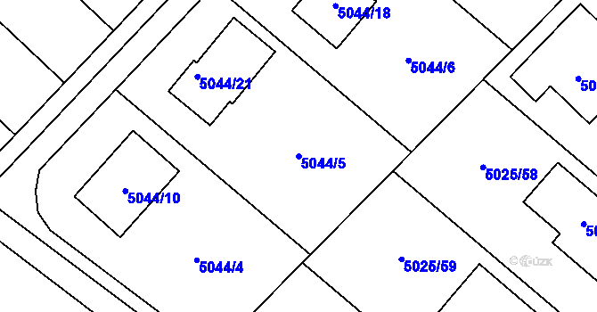 Parcela st. 5044/5 v KÚ Sviadnov, Katastrální mapa