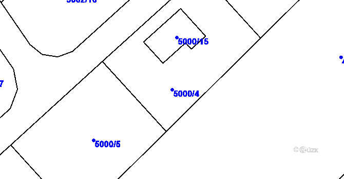 Parcela st. 5000/4 v KÚ Sviadnov, Katastrální mapa