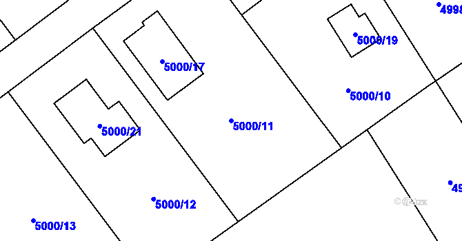 Parcela st. 5000/11 v KÚ Sviadnov, Katastrální mapa