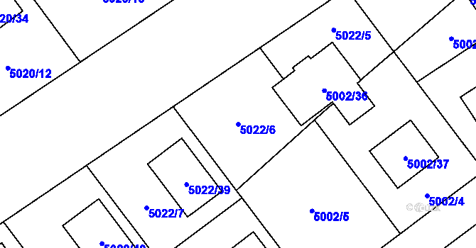 Parcela st. 5022/6 v KÚ Sviadnov, Katastrální mapa