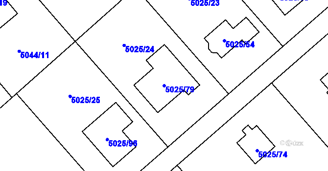Parcela st. 5025/79 v KÚ Sviadnov, Katastrální mapa
