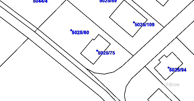 Parcela st. 5025/75 v KÚ Sviadnov, Katastrální mapa