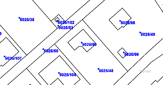 Parcela st. 5025/90 v KÚ Sviadnov, Katastrální mapa