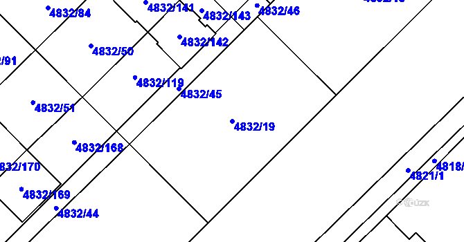 Parcela st. 4832/19 v KÚ Sviadnov, Katastrální mapa