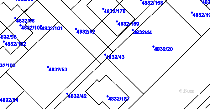 Parcela st. 4832/43 v KÚ Sviadnov, Katastrální mapa