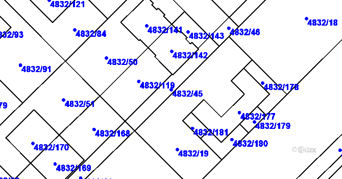 Parcela st. 4832/45 v KÚ Sviadnov, Katastrální mapa