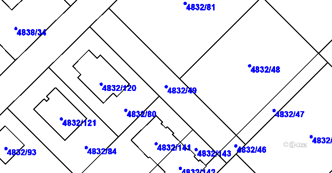 Parcela st. 4832/49 v KÚ Sviadnov, Katastrální mapa