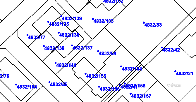 Parcela st. 4832/54 v KÚ Sviadnov, Katastrální mapa