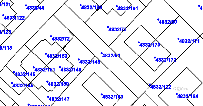 Parcela st. 4832/61 v KÚ Sviadnov, Katastrální mapa