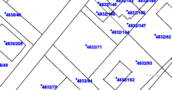 Parcela st. 4832/71 v KÚ Sviadnov, Katastrální mapa