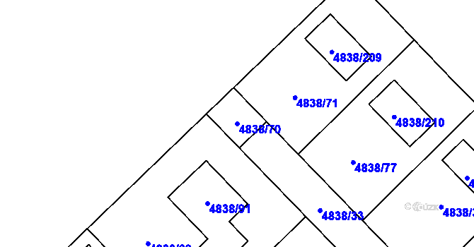 Parcela st. 4838/70 v KÚ Sviadnov, Katastrální mapa
