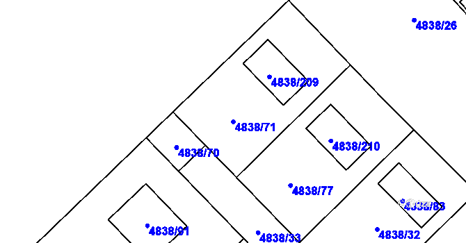 Parcela st. 4838/71 v KÚ Sviadnov, Katastrální mapa