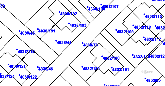 Parcela st. 4838/73 v KÚ Sviadnov, Katastrální mapa
