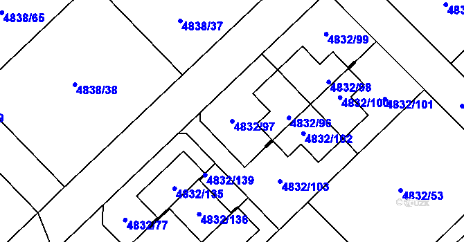Parcela st. 4832/97 v KÚ Sviadnov, Katastrální mapa