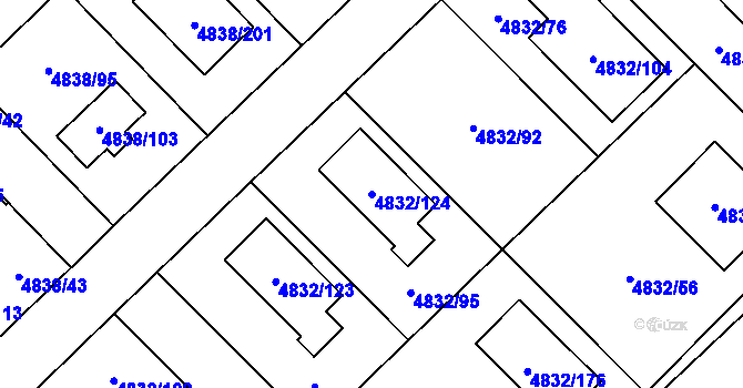 Parcela st. 4832/124 v KÚ Sviadnov, Katastrální mapa