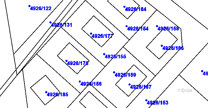 Parcela st. 4926/155 v KÚ Sviadnov, Katastrální mapa