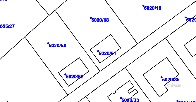 Parcela st. 5020/61 v KÚ Sviadnov, Katastrální mapa