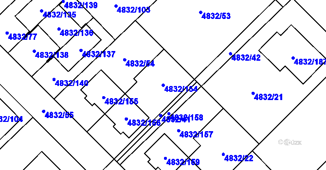 Parcela st. 4832/154 v KÚ Sviadnov, Katastrální mapa