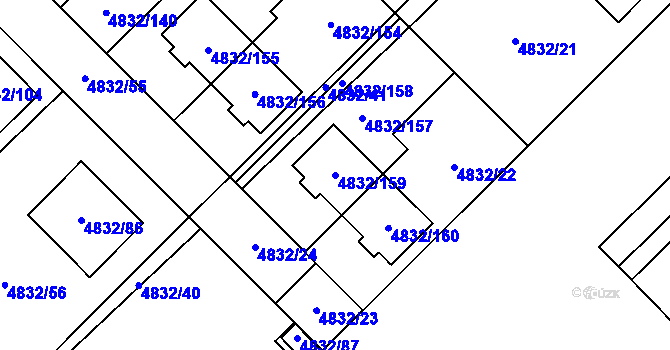 Parcela st. 4832/159 v KÚ Sviadnov, Katastrální mapa