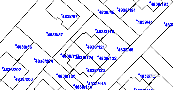 Parcela st. 4838/121 v KÚ Sviadnov, Katastrální mapa
