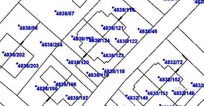 Parcela st. 4838/123 v KÚ Sviadnov, Katastrální mapa