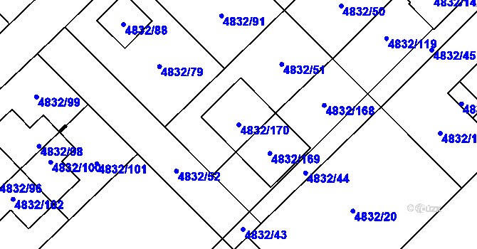 Parcela st. 4832/170 v KÚ Sviadnov, Katastrální mapa