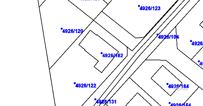 Parcela st. 4926/182 v KÚ Sviadnov, Katastrální mapa