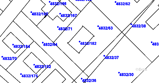 Parcela st. 4832/182 v KÚ Sviadnov, Katastrální mapa
