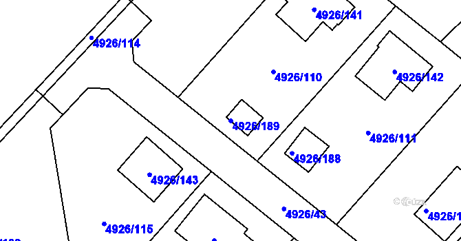 Parcela st. 4926/189 v KÚ Sviadnov, Katastrální mapa