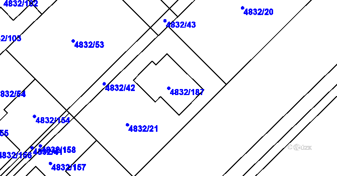 Parcela st. 4832/187 v KÚ Sviadnov, Katastrální mapa