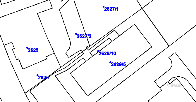 Parcela st. 2629/10 v KÚ Sviadnov, Katastrální mapa