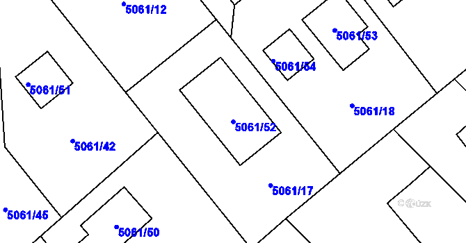 Parcela st. 5061/52 v KÚ Sviadnov, Katastrální mapa